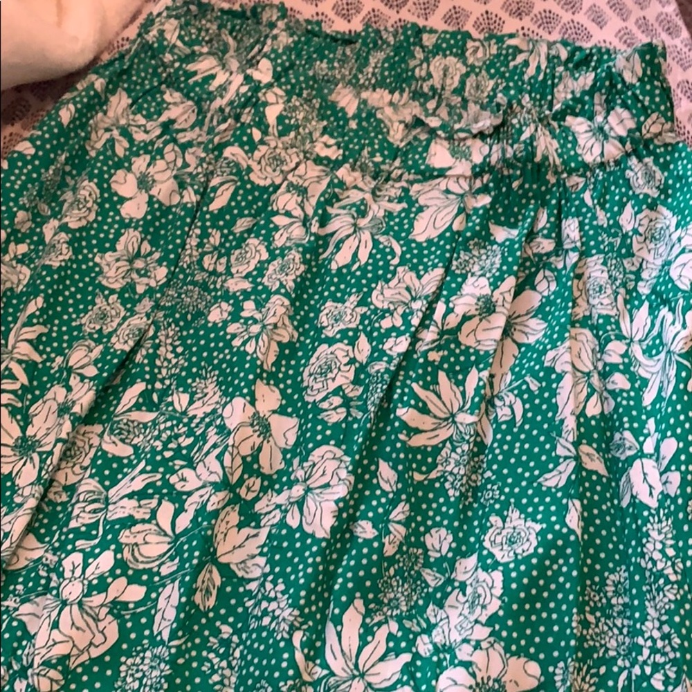 A long floral skirt